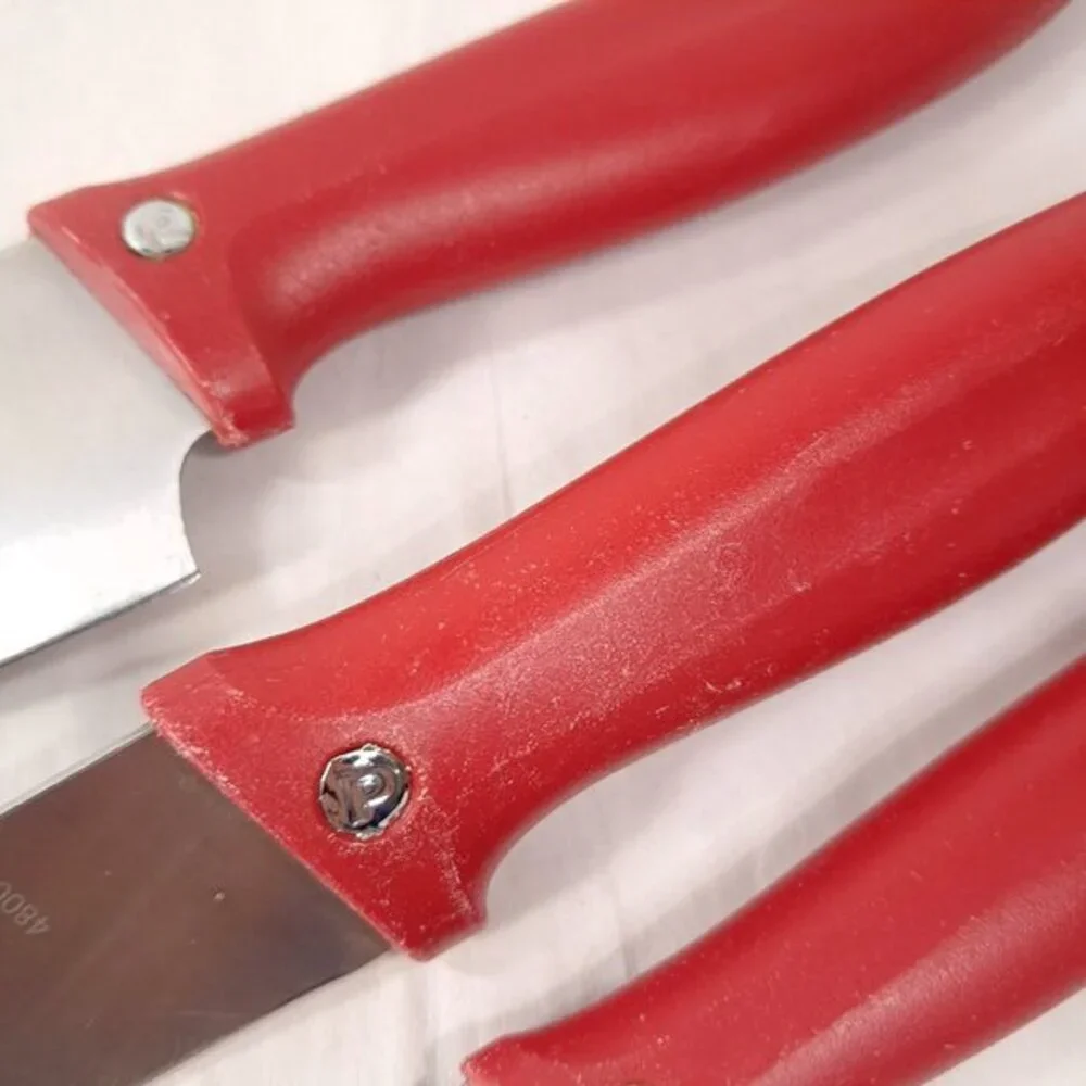 Pirge‎ Pure Line knife set 3 red made in Turkey Paring 48001 Carving Meat 48003